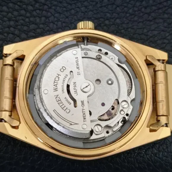 Vintage 1970 Citizen Automatic Mens Gold Watch W/daydate & Black accents - Picture 9 of 10